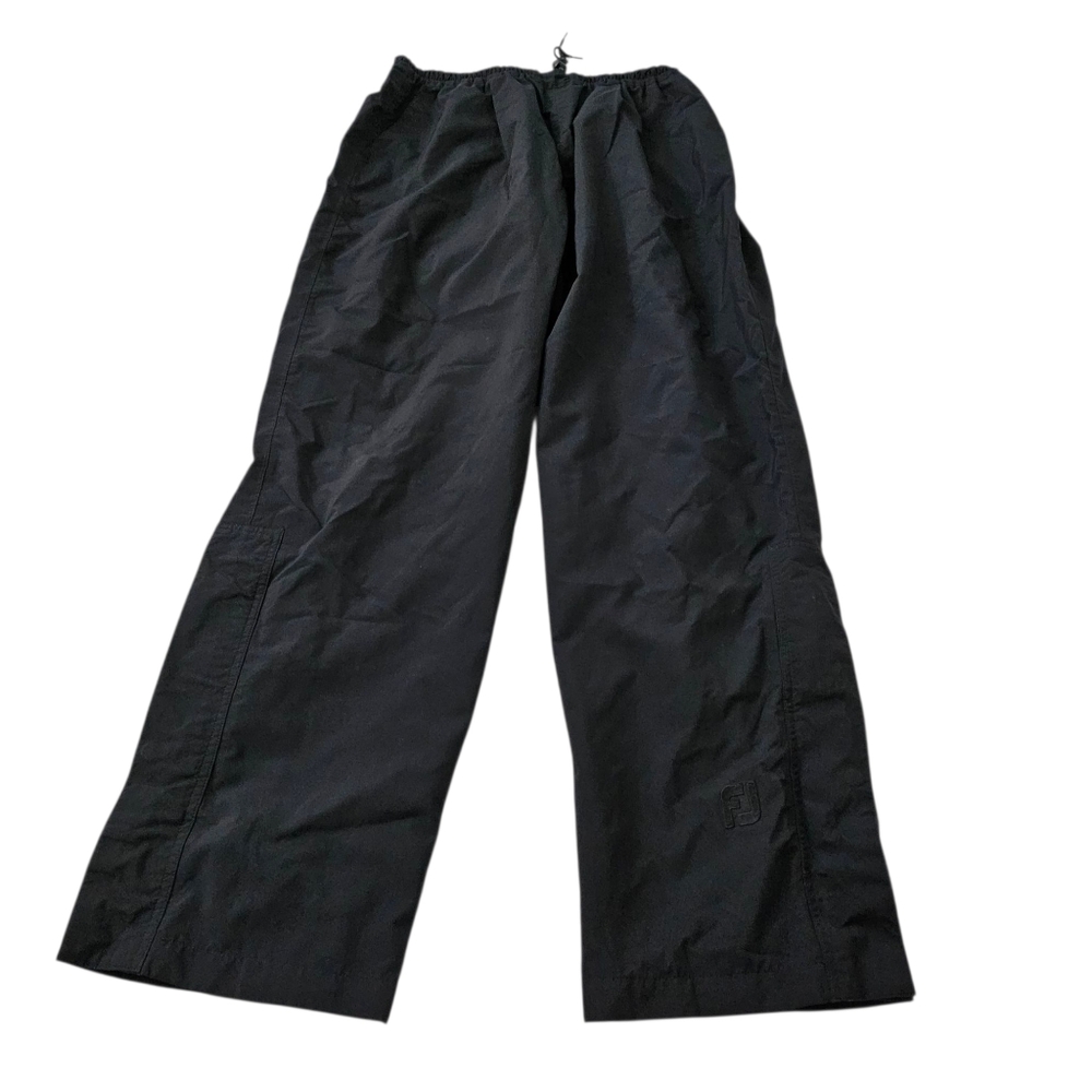 Footjoy Dryjoys Golf Pants Mens Large Black Waterproof Rain Wind Side Zip